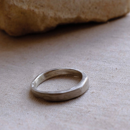 Recycled silver mens ring