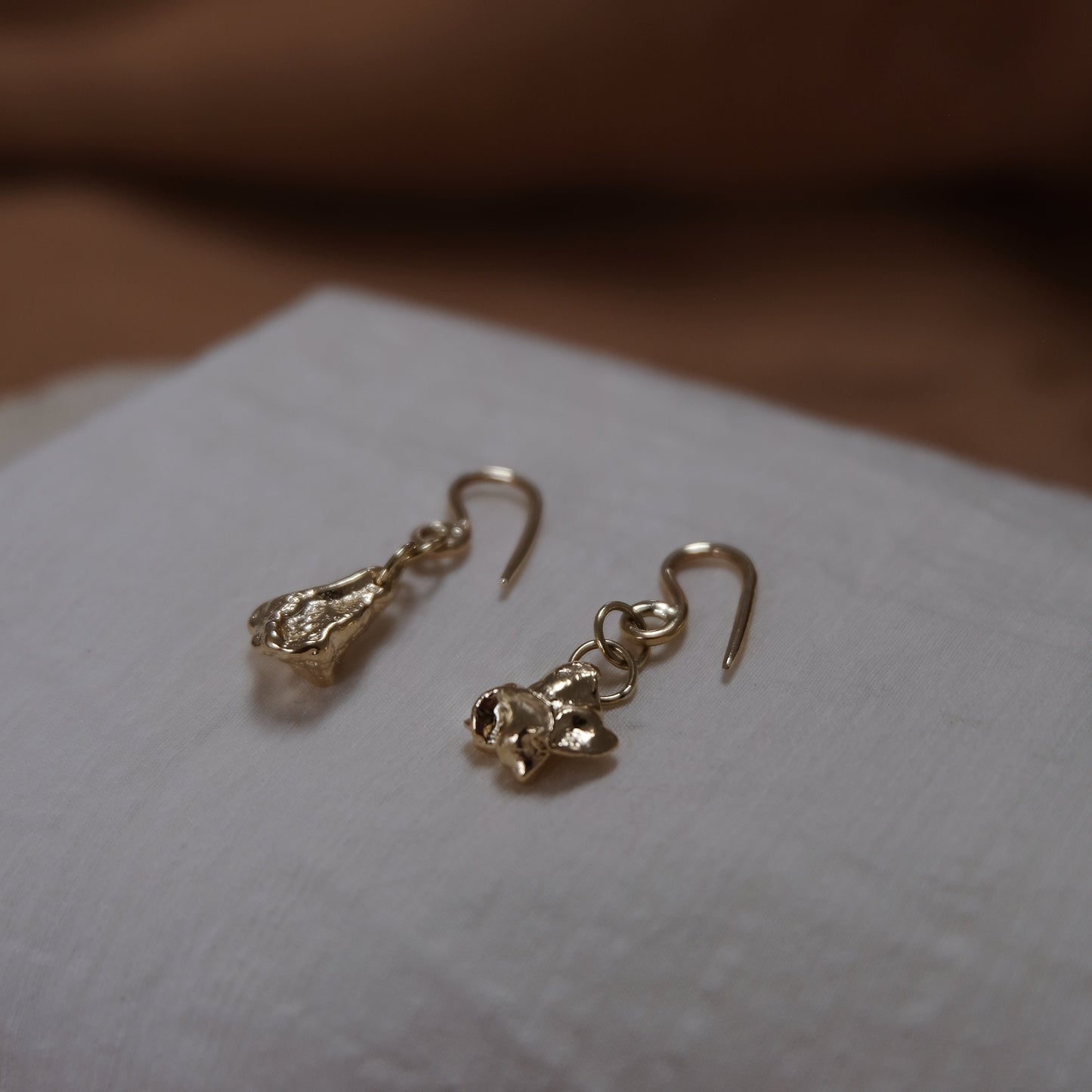 Gold Land & Sea earrings