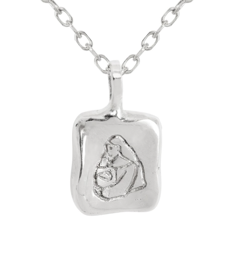 engraved handmade ethical silver necklace