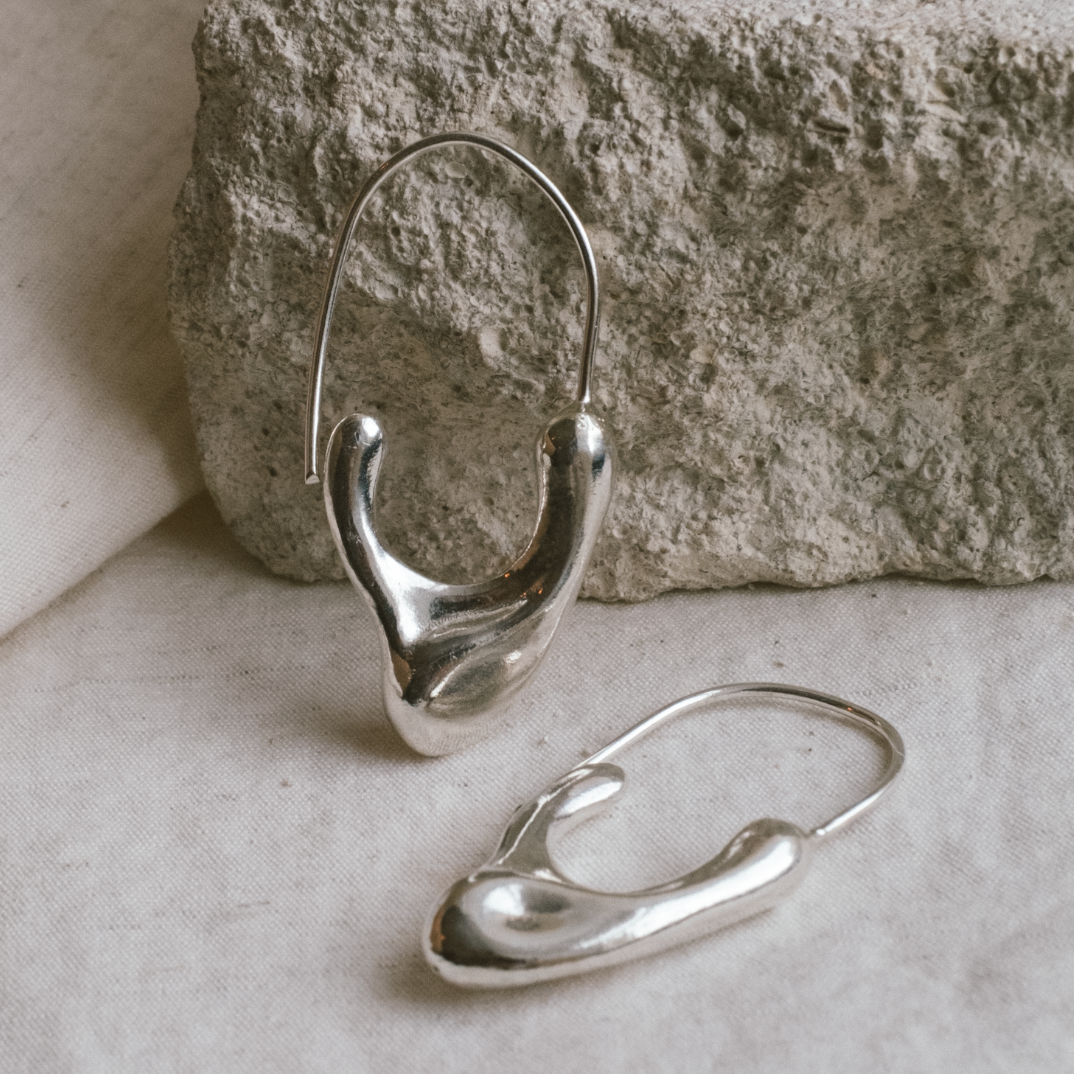 silver drop earrings