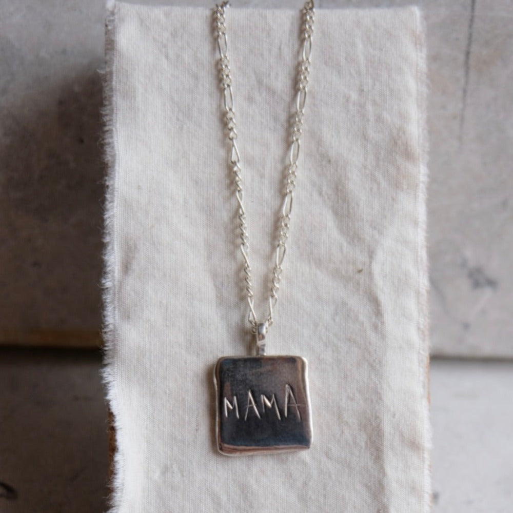 alternative mum necklace, hand made, recycled silver