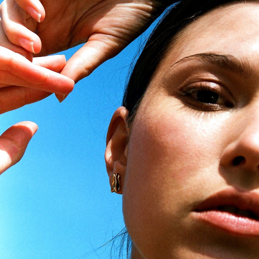 organic style minimal everyday stud earring