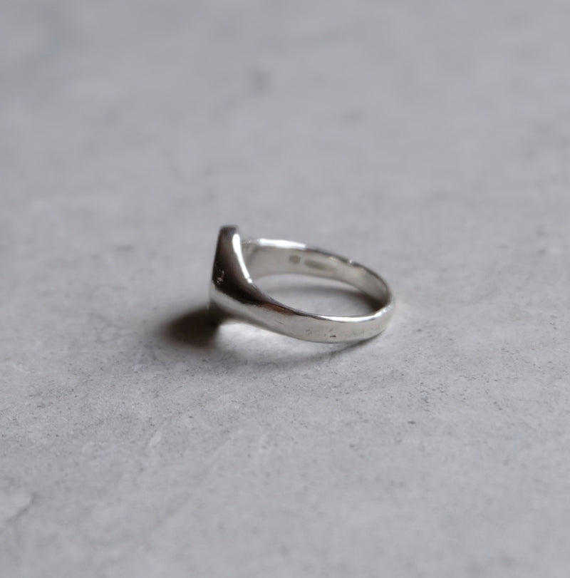recycled silver pinkie signet ring