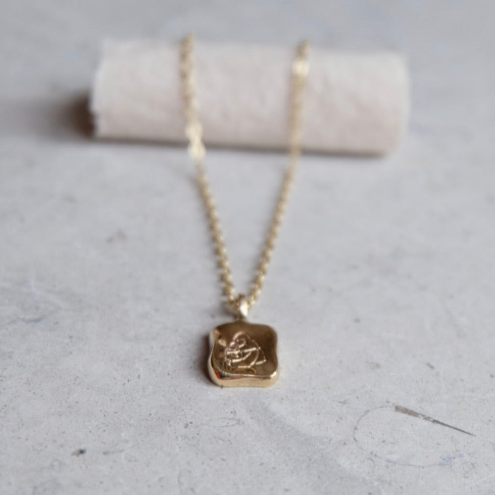 hand engraved ethical gold pendent alternative mothers day gift