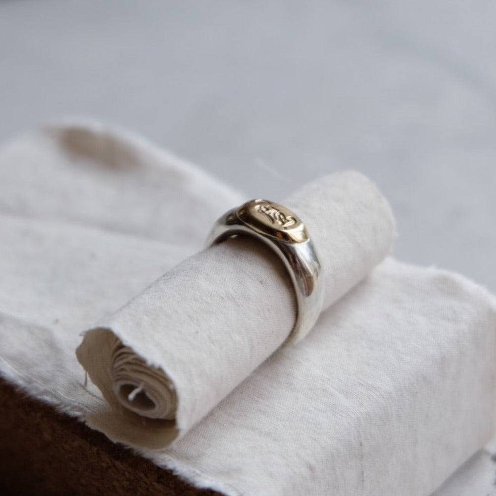 handmade contemporary signet ring