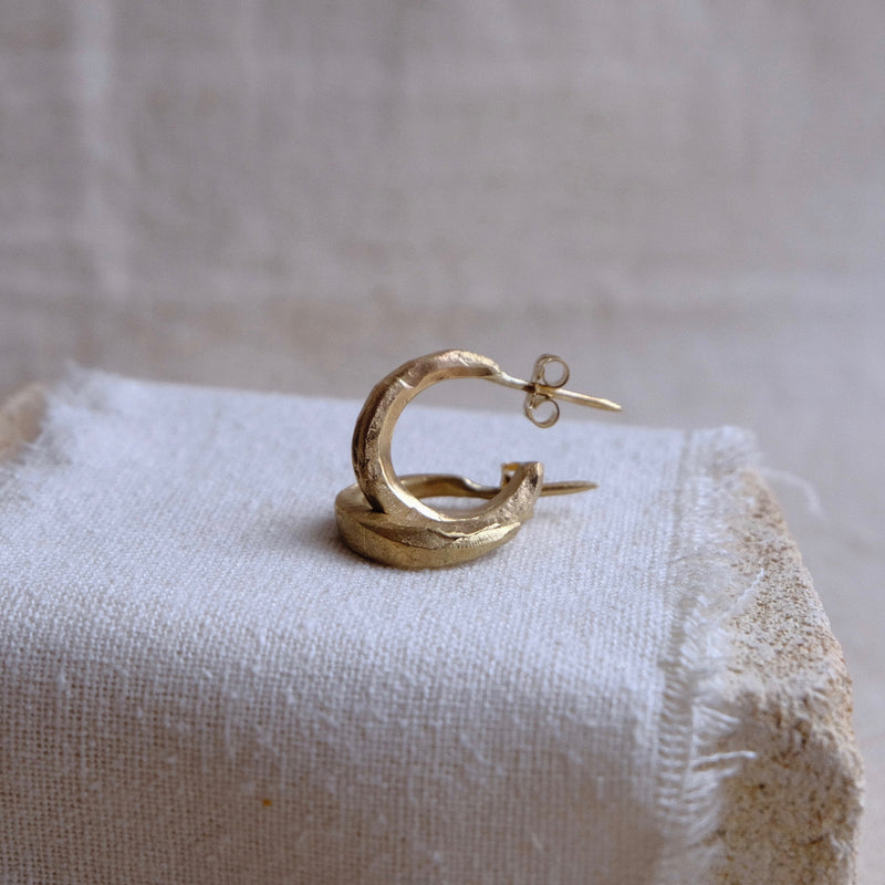 gold hand made hoop earring