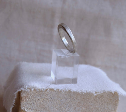 silver hand made mens ring