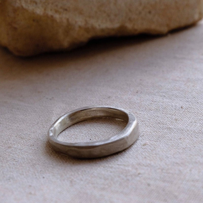 Recycled silver  mens ring