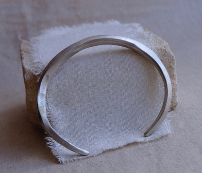 Mens organic silver bangle