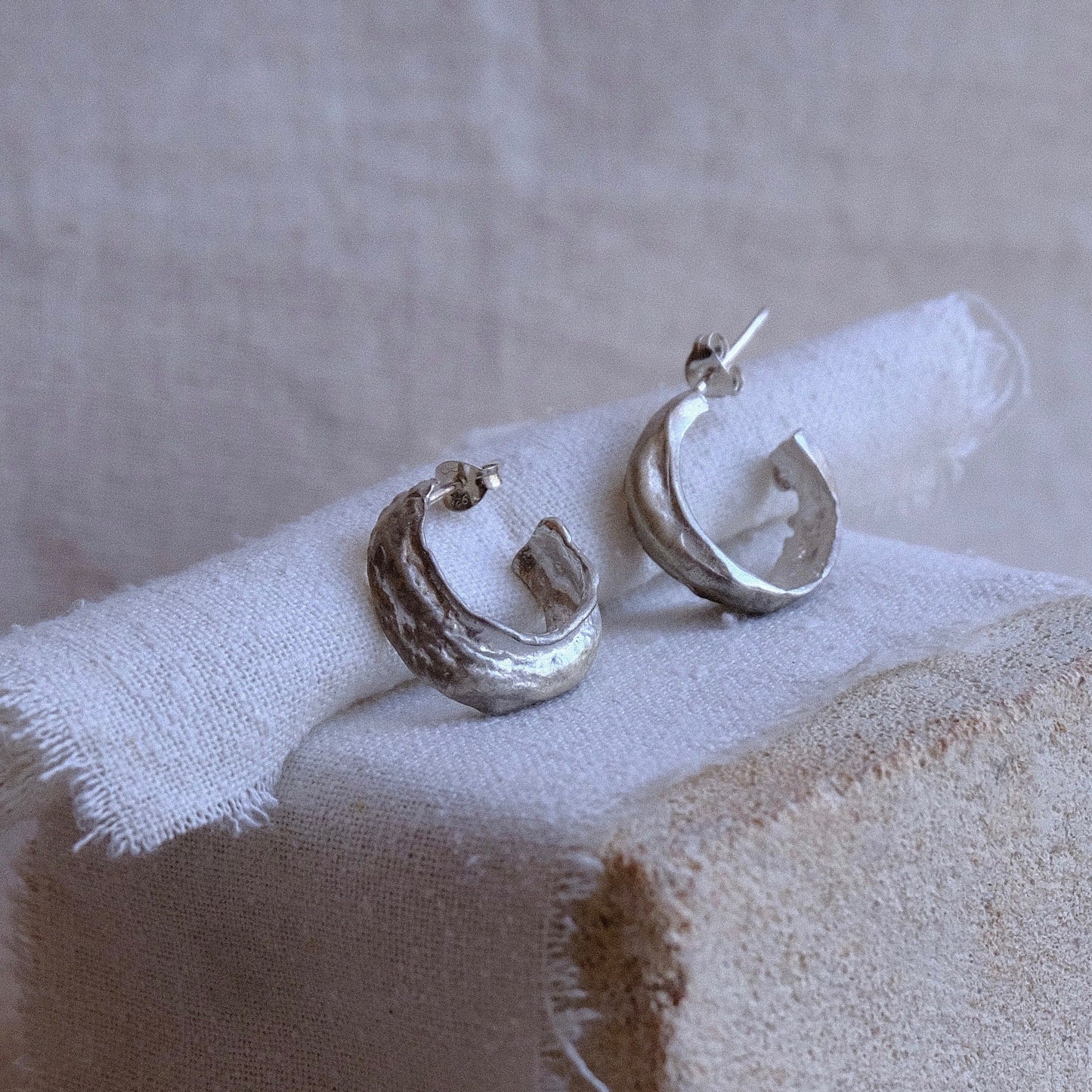 Mens Silver hoop earirngs