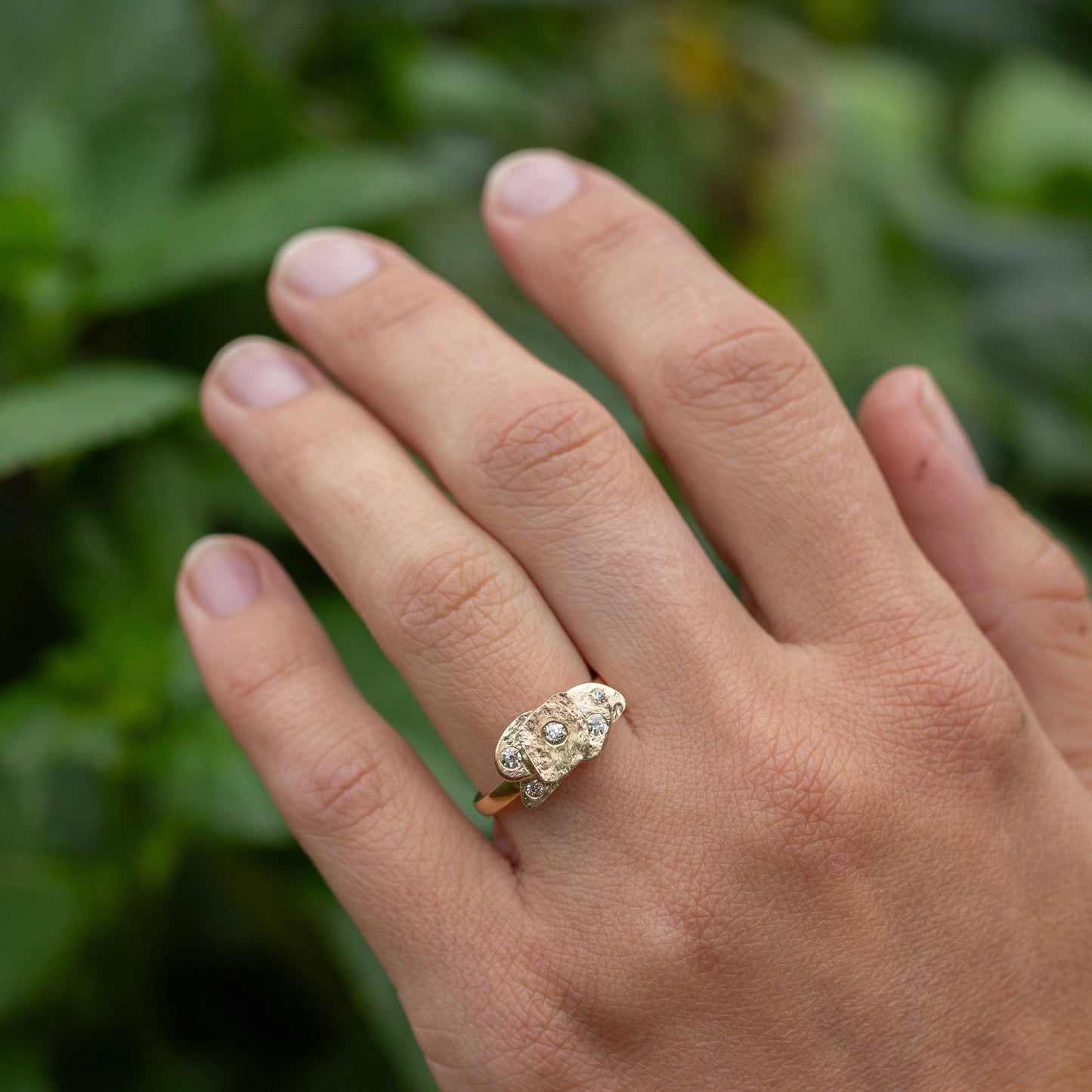 Rock Ocean Diamond stacked ring