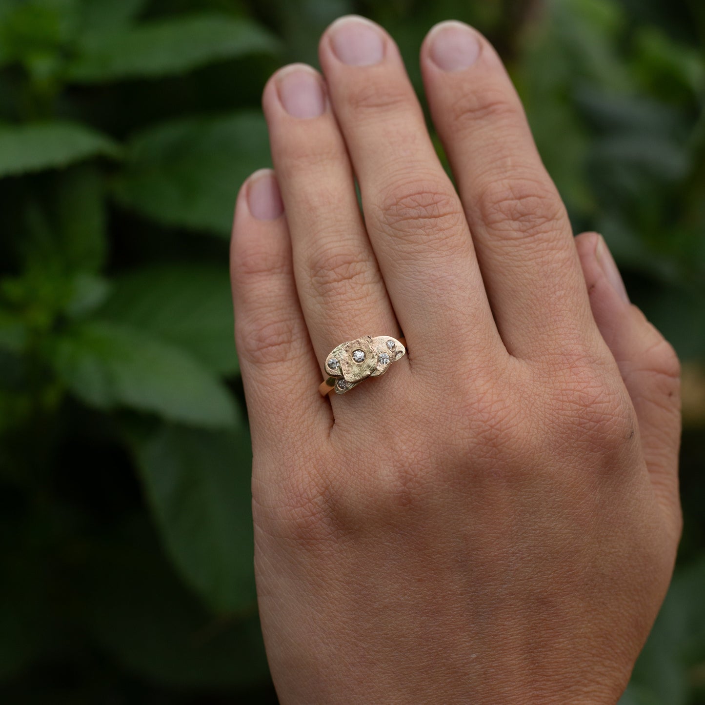 Rock Ocean Diamond stacked ring