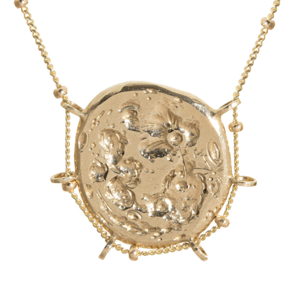 ethical gold moon necklace