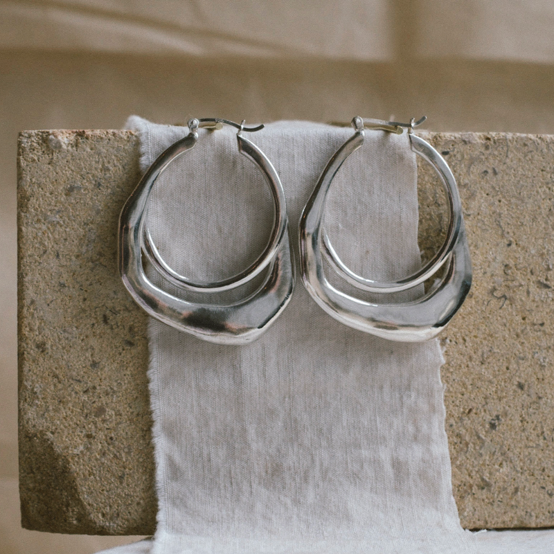 ethical silver hoop earrings