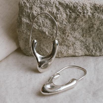 silver drop earrings