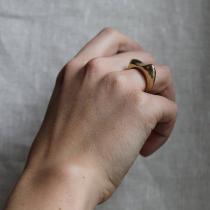 recycled brass  Everest mountain stacking ring