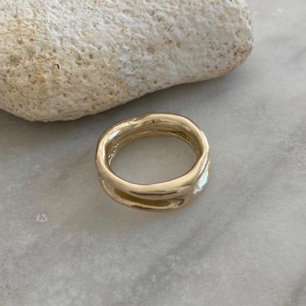 ethical handmade gold stacking ring