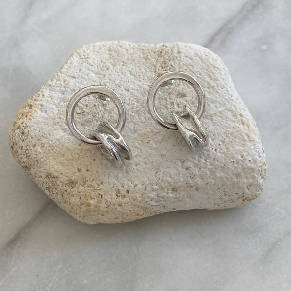 recycled silver earrings