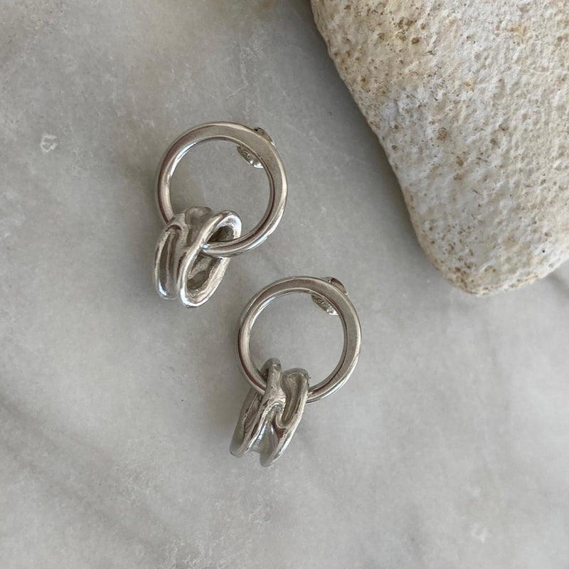 recycled silver ocean inspired mimi hoop earring