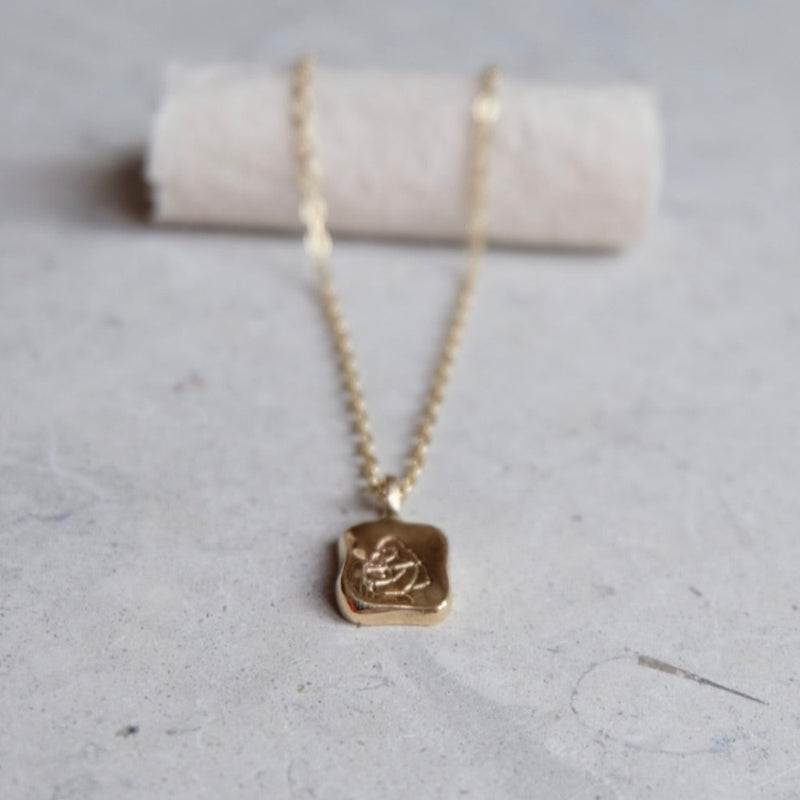 hand engraved ethical gold pendent alternative mothers day gift 